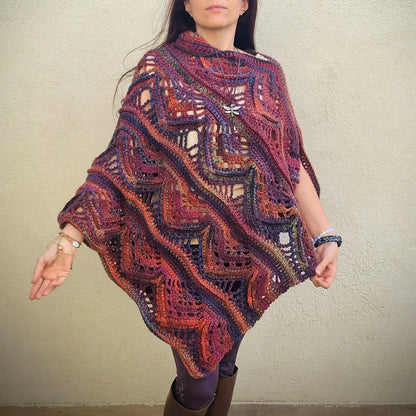 🌿 Rooibos Lace Poncho Crochet Pattern – Cozy, Stylish & Unique! 🧶
