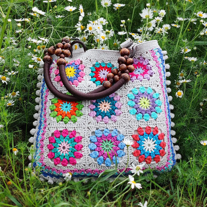 🌸 Colorful Granny Square Bag Crochet Pattern – PDF + Video Tutorial 👜