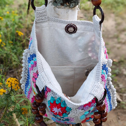 🌸 Colorful Granny Square Bag Crochet Pattern – PDF + Video Tutorial 👜
