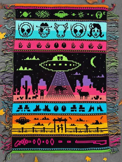 👽🤠 Alien Rodeo – Mosaic Crochet Blanket Pattern