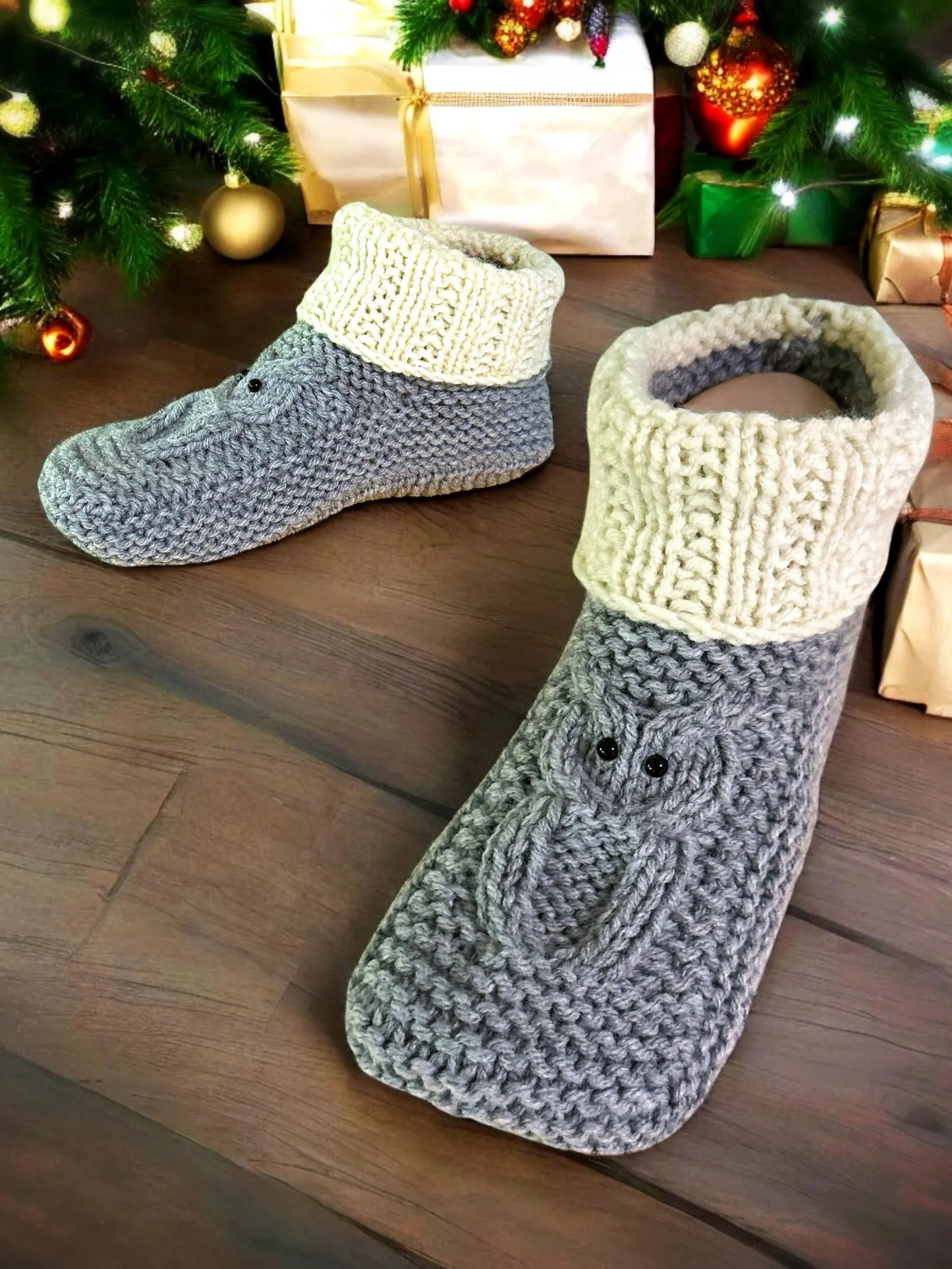Owl Slippers Knitting Pattern 🦉 Cozy & Warm (PDF)