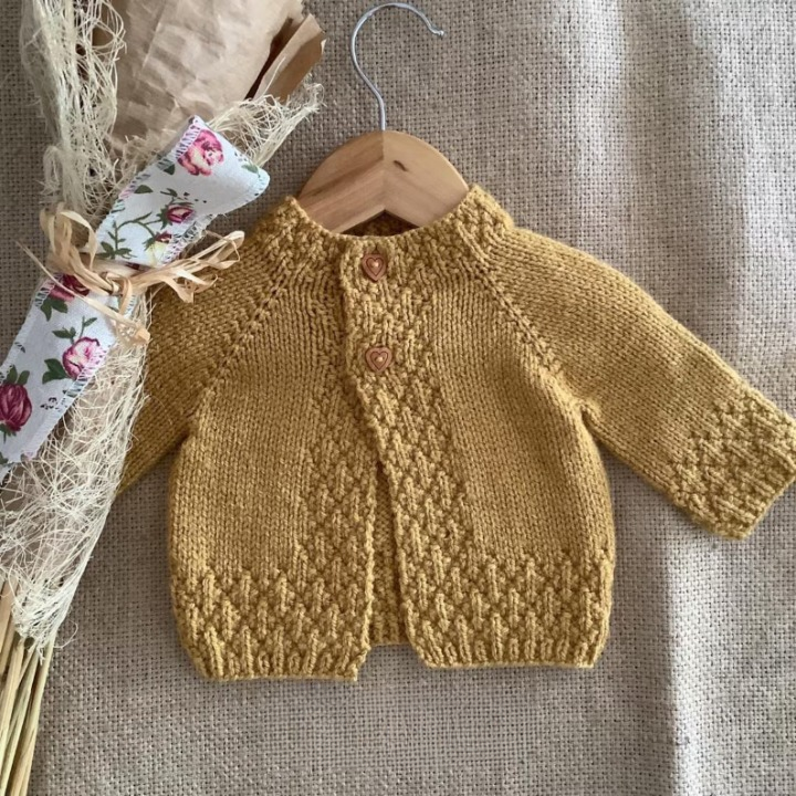 Pineapple Baby Cardigan Knitting Pattern PDF