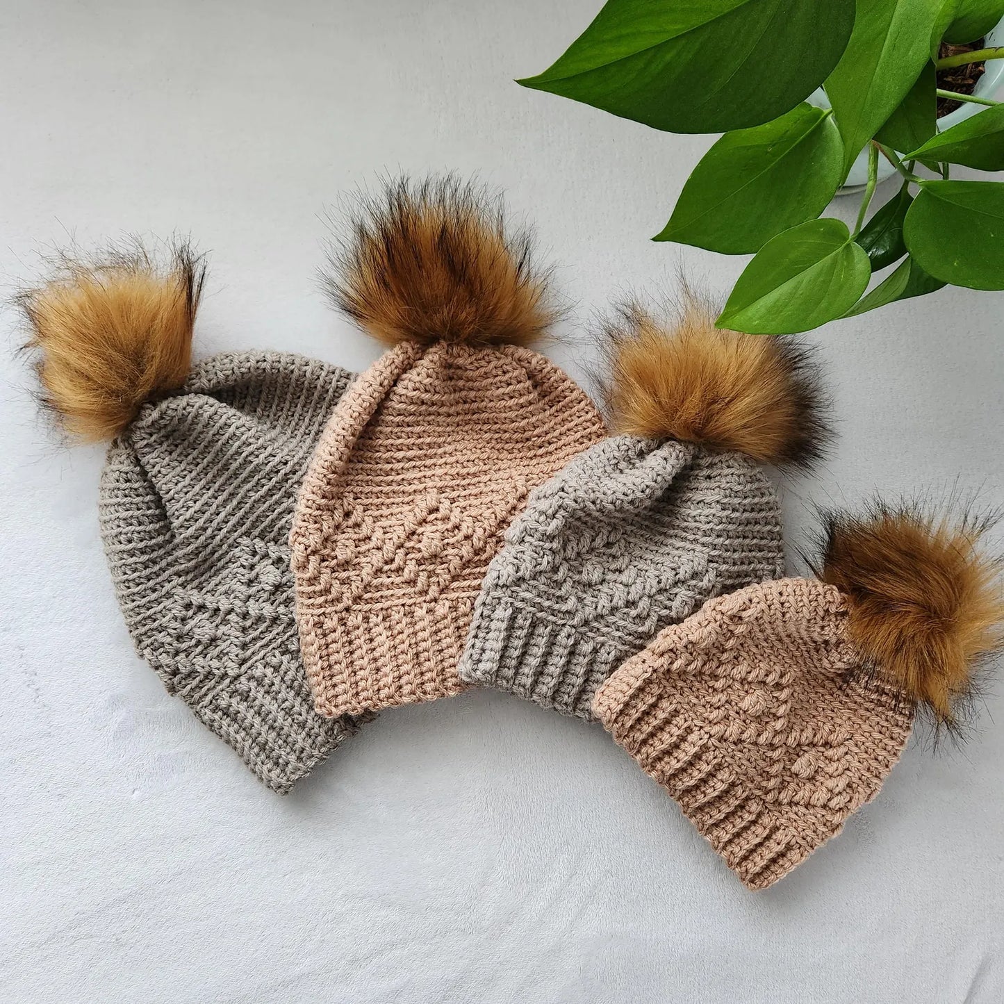 🧶 Diamond Ridge Crochet Beanie – Textured Pom Hat Pattern (PDF) ✨