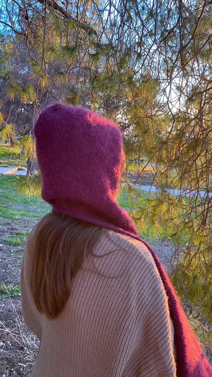 🧣 Cozy Hooded Scarf – Knit Pattern with Video Tutorial (PDF)