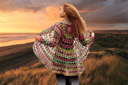 Lacy Circle Cardigan Crochet Pattern – Elegant & Flowy! 🧶✨