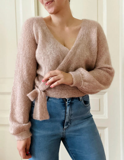Camille Wrap Cardigan Knitting Pattern PDF