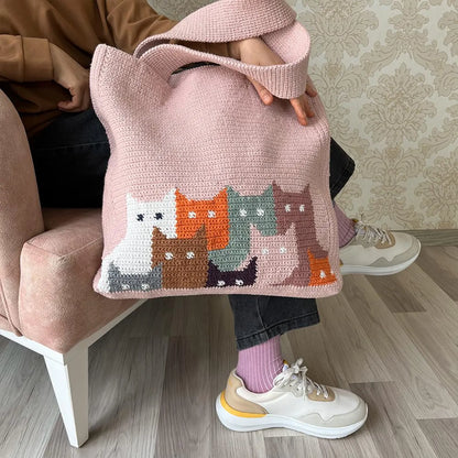 🐱 Crochet Cat Tote Bag Pattern – Cute & Colorful PDF
