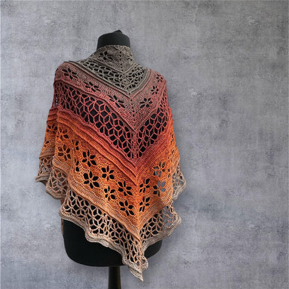 ⭐ Elloth Star Flower Shawl Crochet Pattern – Elegant Spring Wrap PDF 🌸🧶