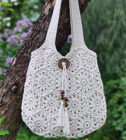 🌸 Hexagon Flower Crochet Bag Pattern – PDF + Video Tutorial 🌸