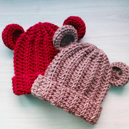 🐻 Crochet Bear Hat Pattern – Newborn to Adult (8 Sizes)