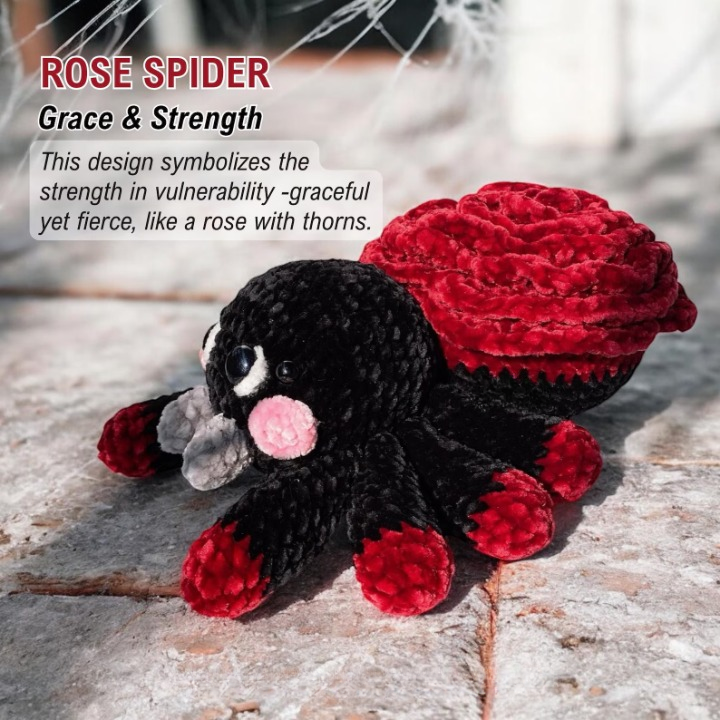 🕷️🌸 Creepy-Cute Flower Spider Crochet Pattern – 3 in 1 PDF 🧶✨