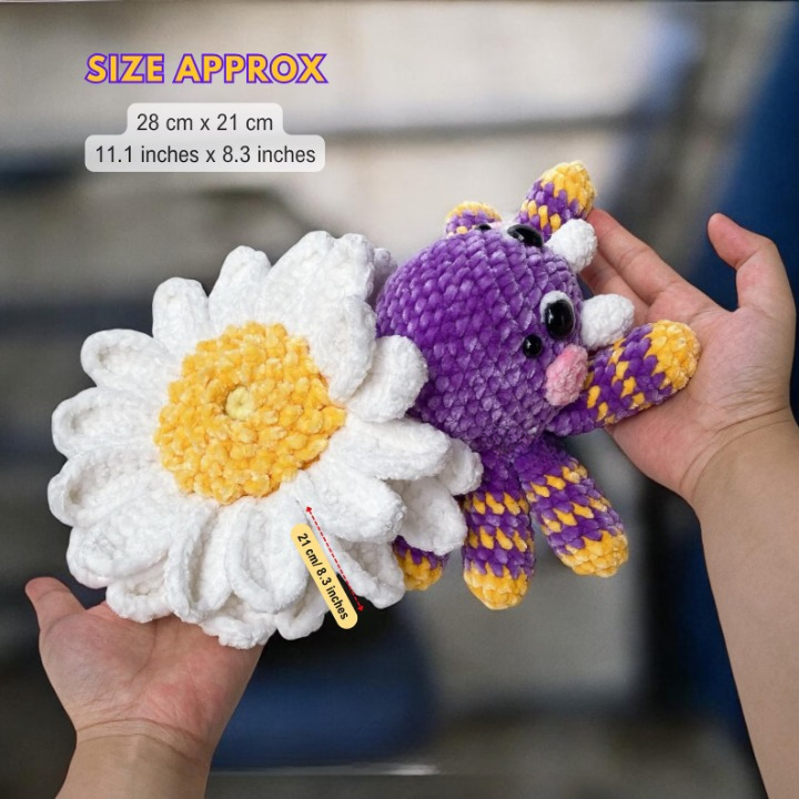 🕷️🌸 Creepy-Cute Flower Spider Crochet Pattern – 3 in 1 PDF 🧶✨