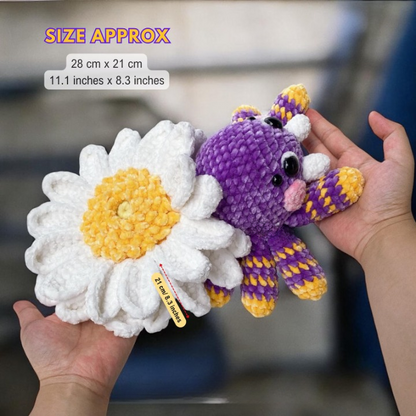 🕷️🌸 Creepy-Cute Flower Spider Crochet Pattern – 3 in 1 PDF 🧶✨