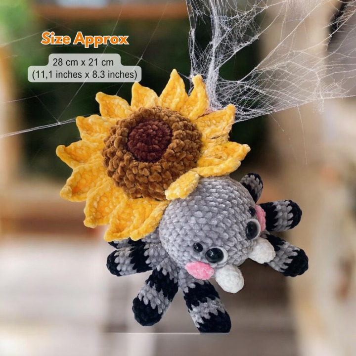 🕷️🌸 Creepy-Cute Flower Spider Crochet Pattern – 3 in 1 PDF 🧶✨