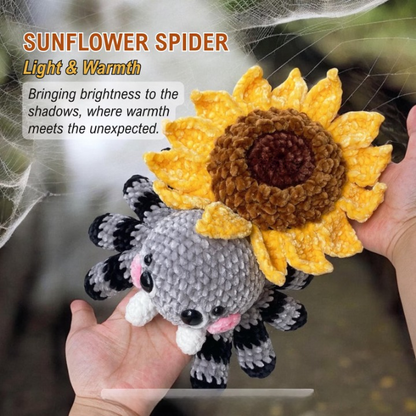 🕷️🌸 Creepy-Cute Flower Spider Crochet Pattern – 3 in 1 PDF 🧶✨