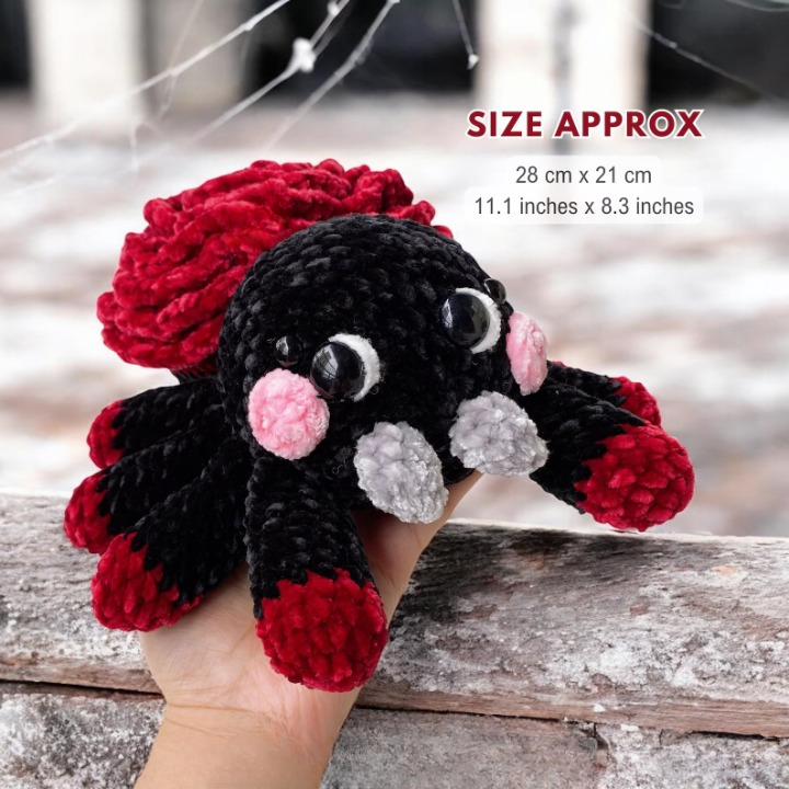 🕷️🌸 Creepy-Cute Flower Spider Crochet Pattern – 3 in 1 PDF 🧶✨