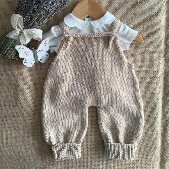 Stork Baby Jumpsuit Knitting Pattern PDF