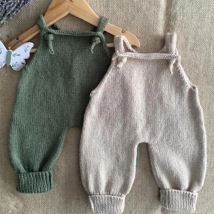 Stork Baby Jumpsuit Knitting Pattern PDF