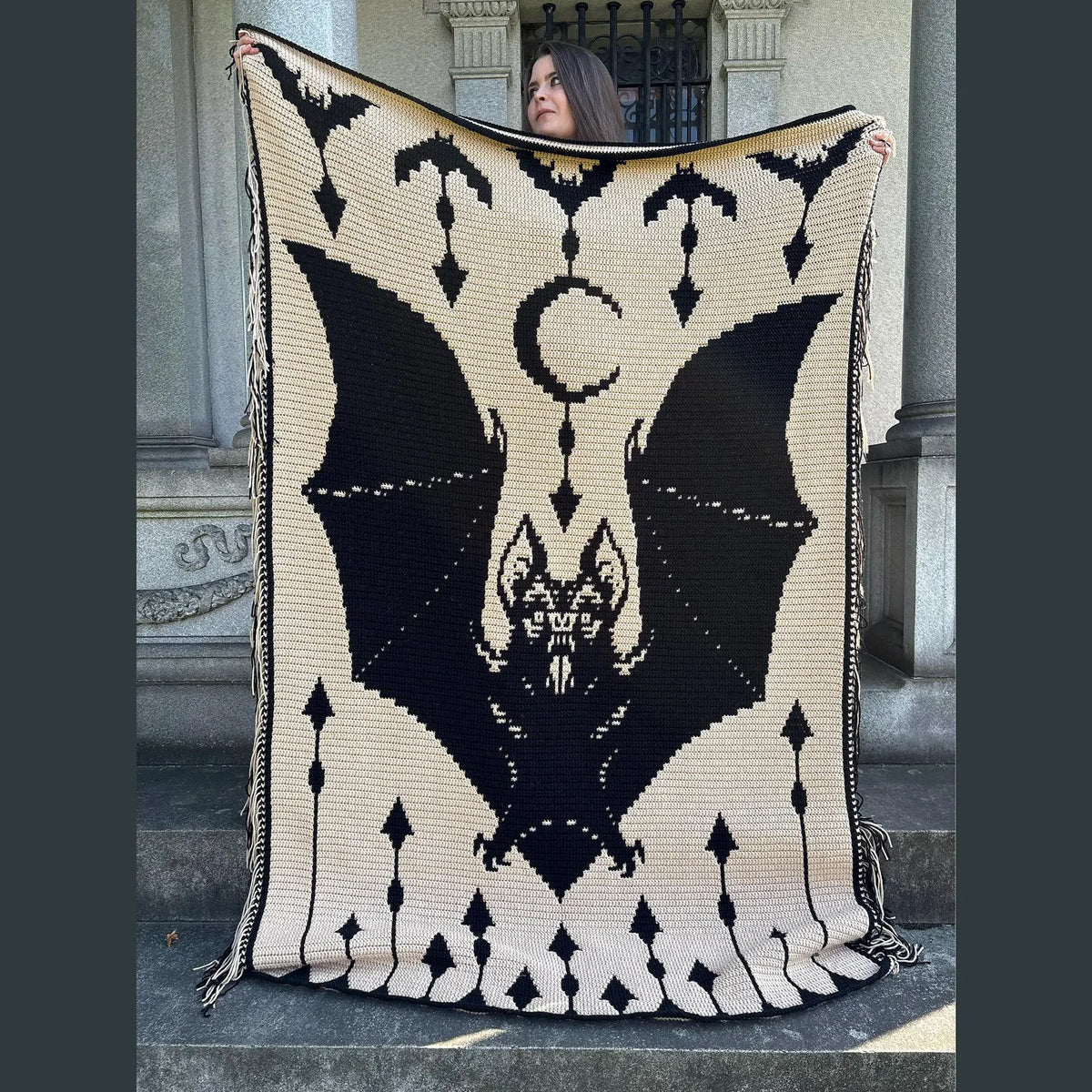 Vampire Bat Mosaic Crochet Blanket Pattern