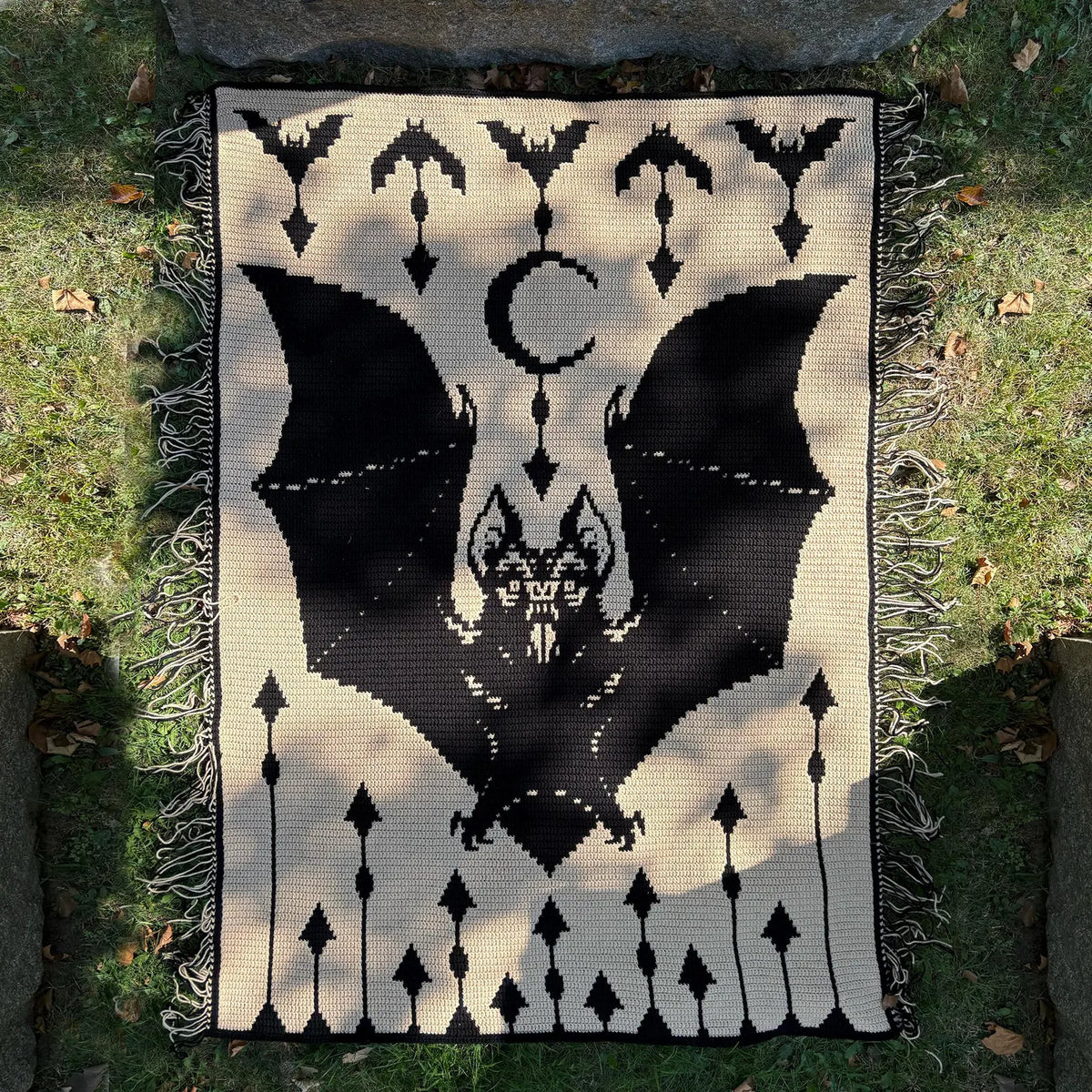 Vampire Bat Mosaic Crochet Blanket Pattern