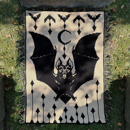 Vampire Bat Mosaic Crochet Blanket Pattern