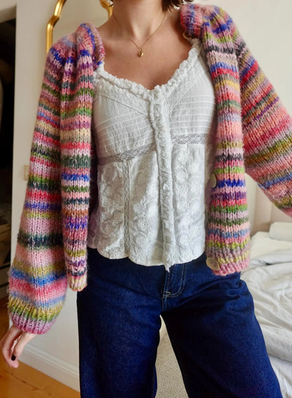 🧶 Beginner Knit Cardigan Pattern – Oversized Raglan Sweater