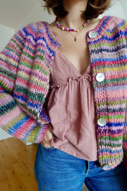 🧶 Beginner Knit Cardigan Pattern – Oversized Raglan Sweater