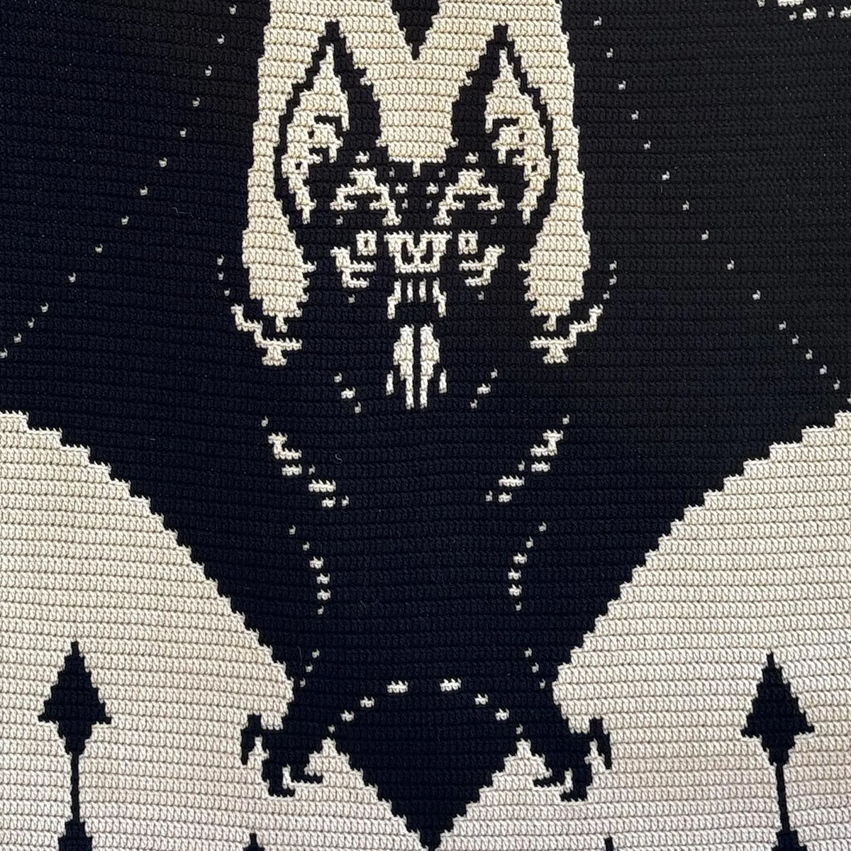 Vampire Bat Mosaic Crochet Blanket Pattern