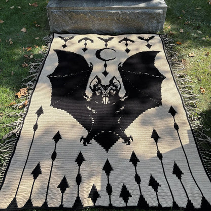 Vampire Bat Mosaic Crochet Blanket Pattern