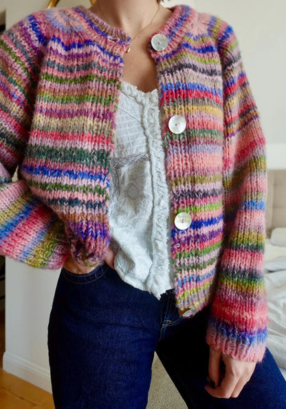🧶 Beginner Knit Cardigan Pattern – Oversized Raglan Sweater