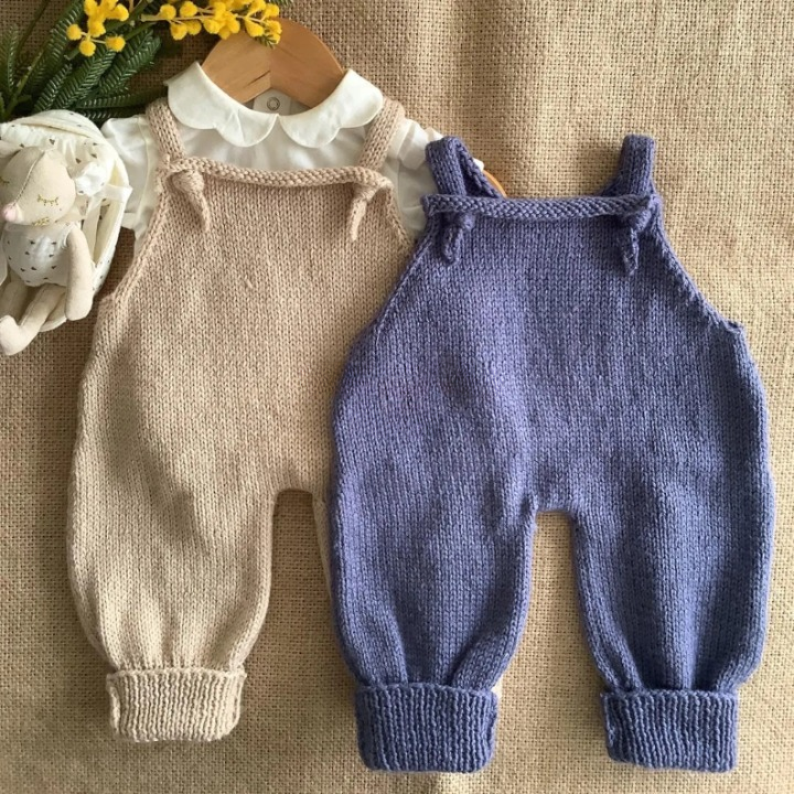 Stork Baby Jumpsuit Knitting Pattern PDF