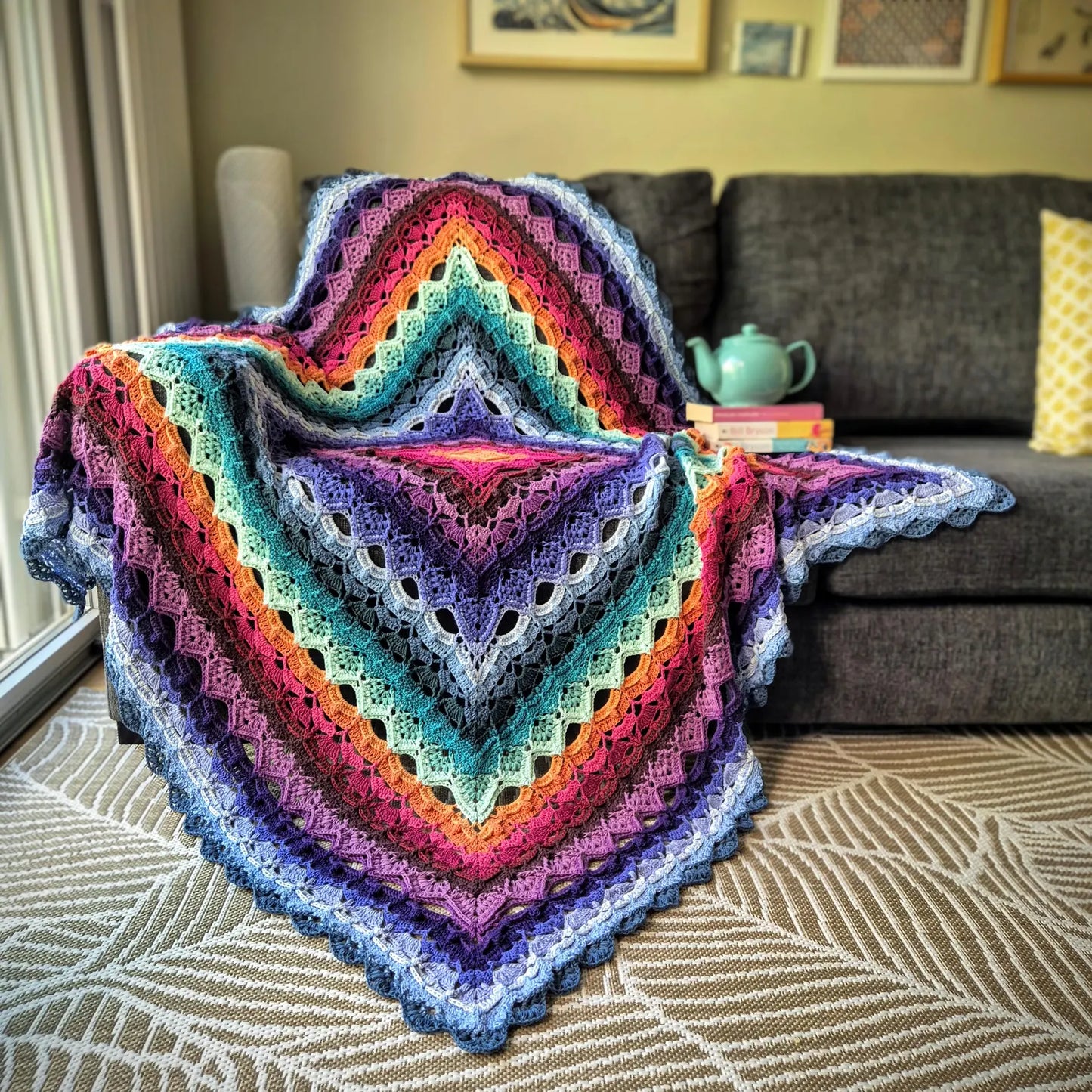 ✨ SilverNeedleTea Blanket – Textured 3D Crochet Pattern 🧶