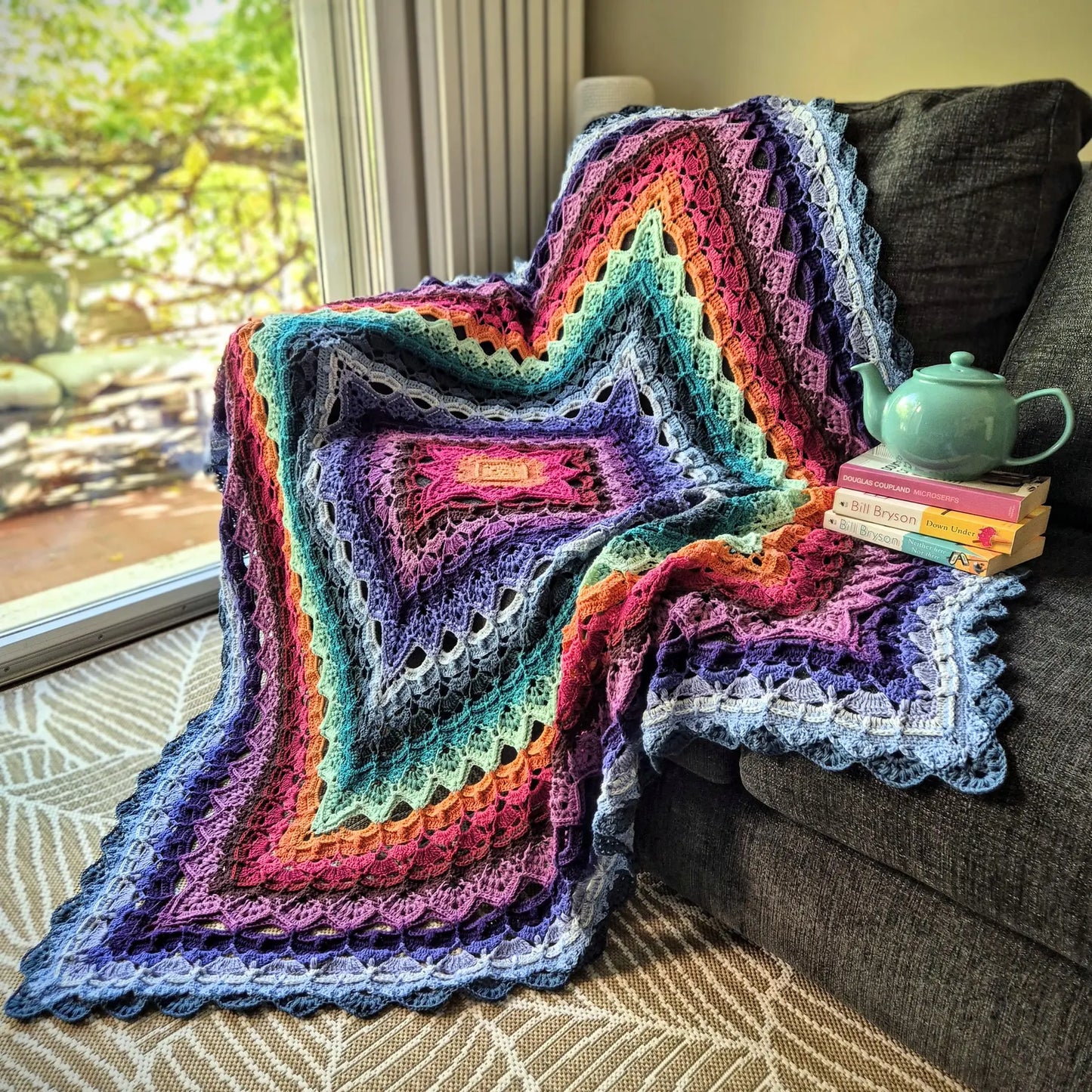 ✨ SilverNeedleTea Blanket – Textured 3D Crochet Pattern 🧶