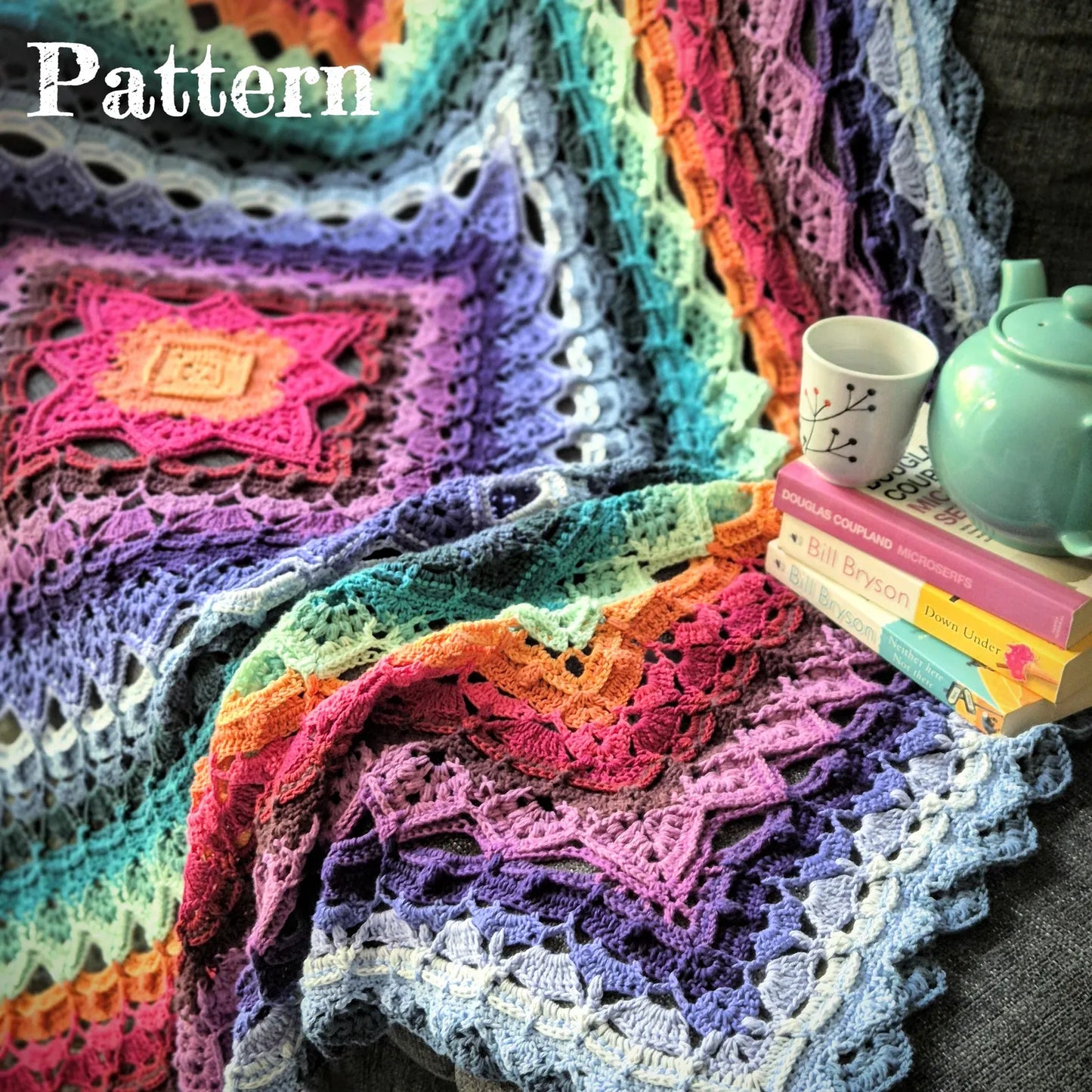 ✨ SilverNeedleTea Blanket – Textured 3D Crochet Pattern 🧶
