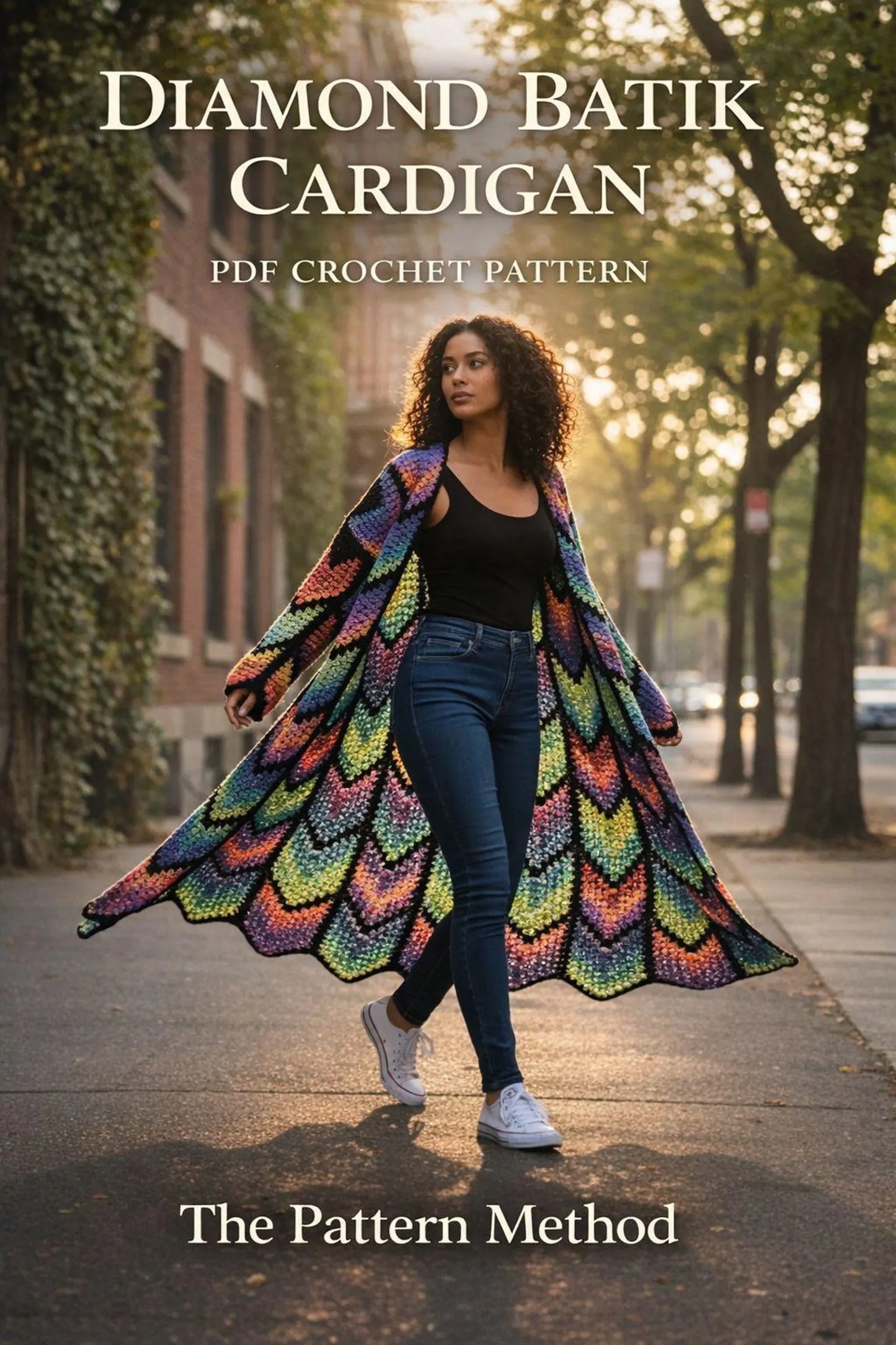 ✨ Diamond Batik Crochet Cardigan Pattern (PDF) 🧶