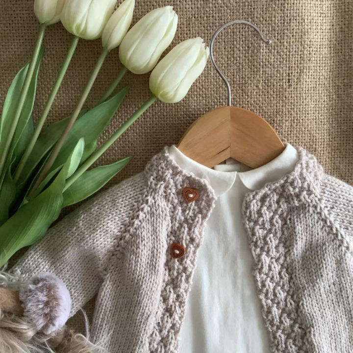 Pineapple Baby Cardigan Knitting Pattern PDF