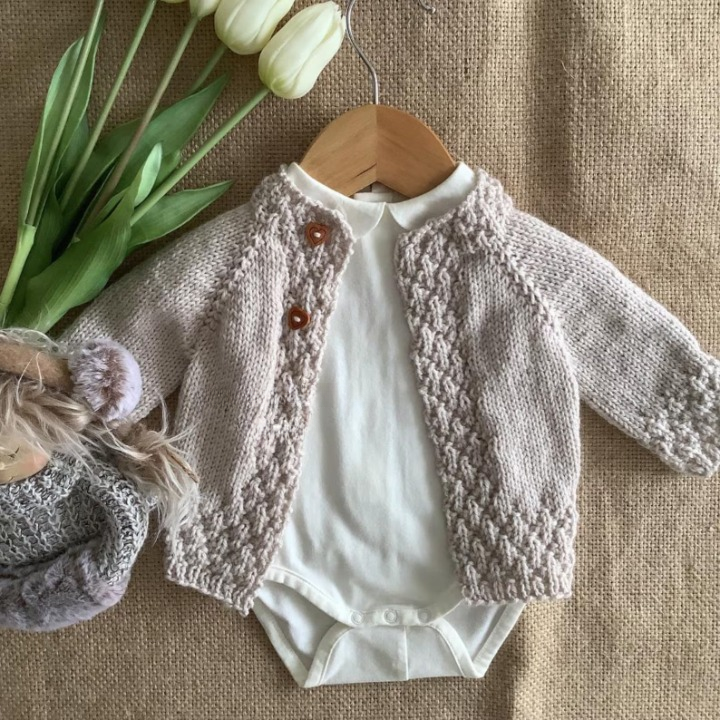 Pineapple Baby Cardigan Knitting Pattern PDF