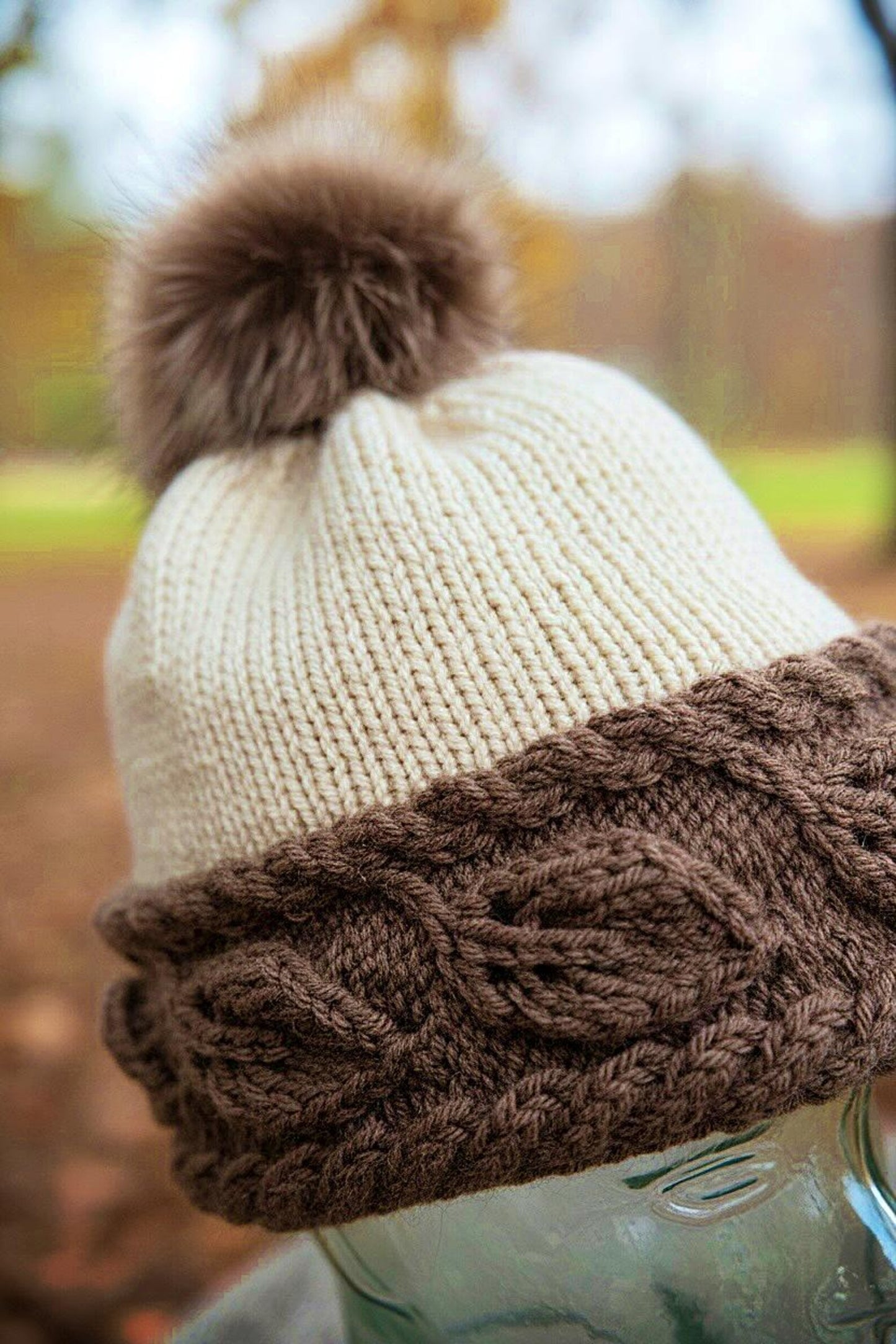 🍂 Autumn Leaf Beanie Knitting Pattern PDF