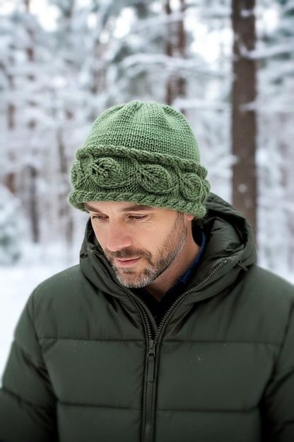 🍂 Autumn Leaf Beanie Knitting Pattern PDF