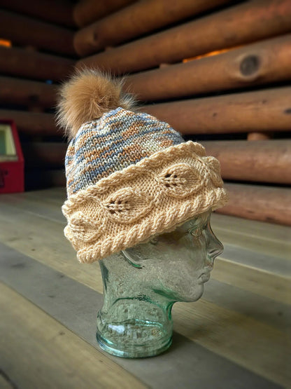 🍂 Autumn Leaf Beanie Knitting Pattern PDF