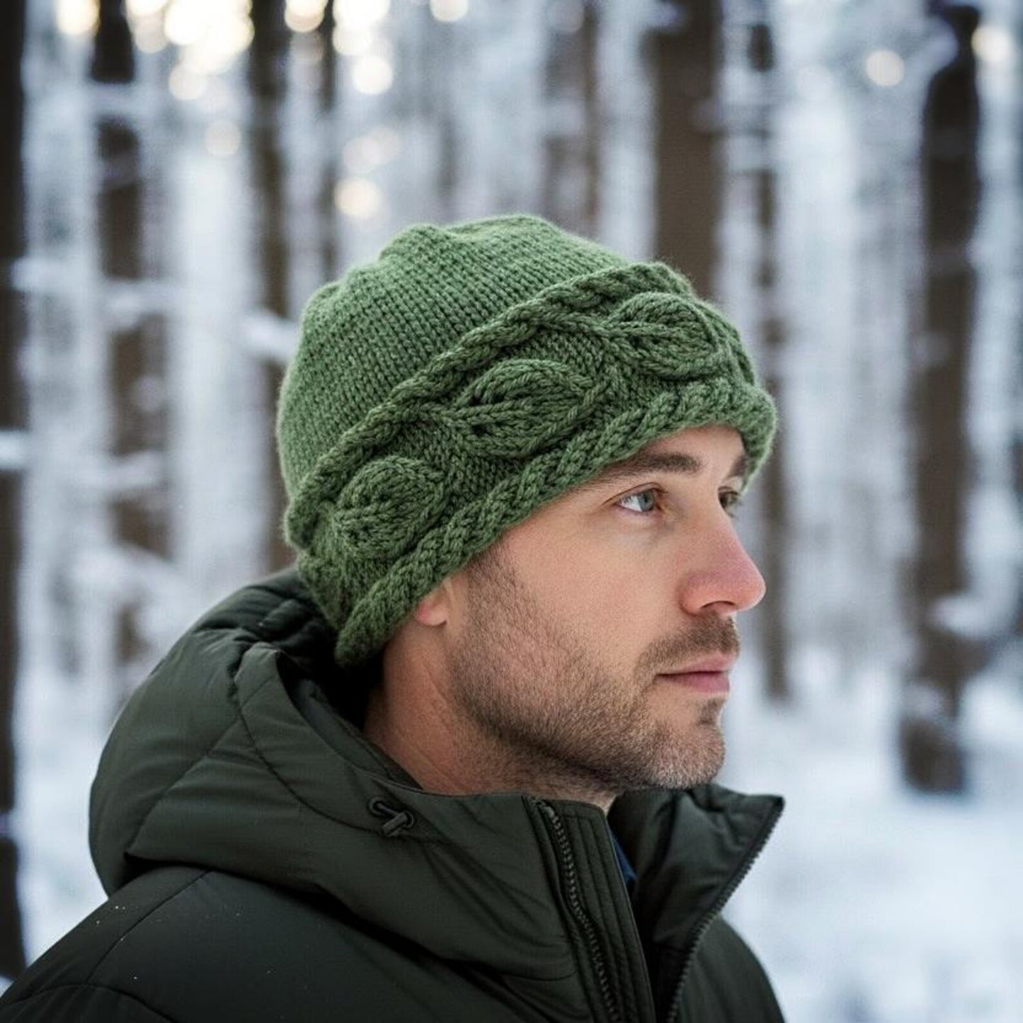 🍂 Autumn Leaf Beanie Knitting Pattern PDF