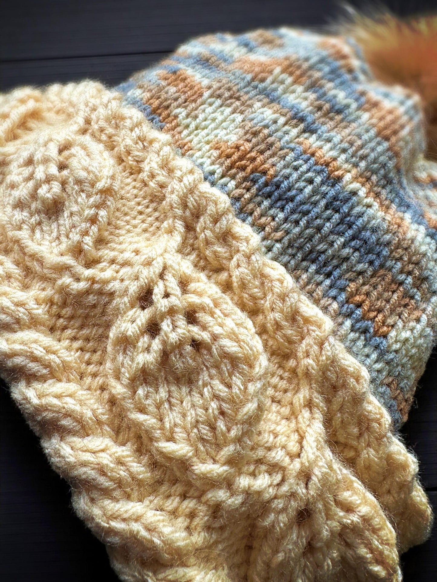 🍂 Autumn Leaf Beanie Knitting Pattern PDF