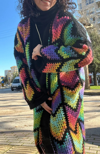✨ Diamond Batik Crochet Cardigan Pattern (PDF) 🧶