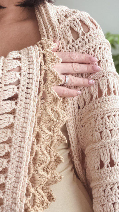 ✨ Charlotte Shrug Pattern 🌸 Boho Crochet PDF