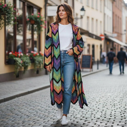 ✨ Diamond Batik Crochet Cardigan Pattern (PDF) 🧶