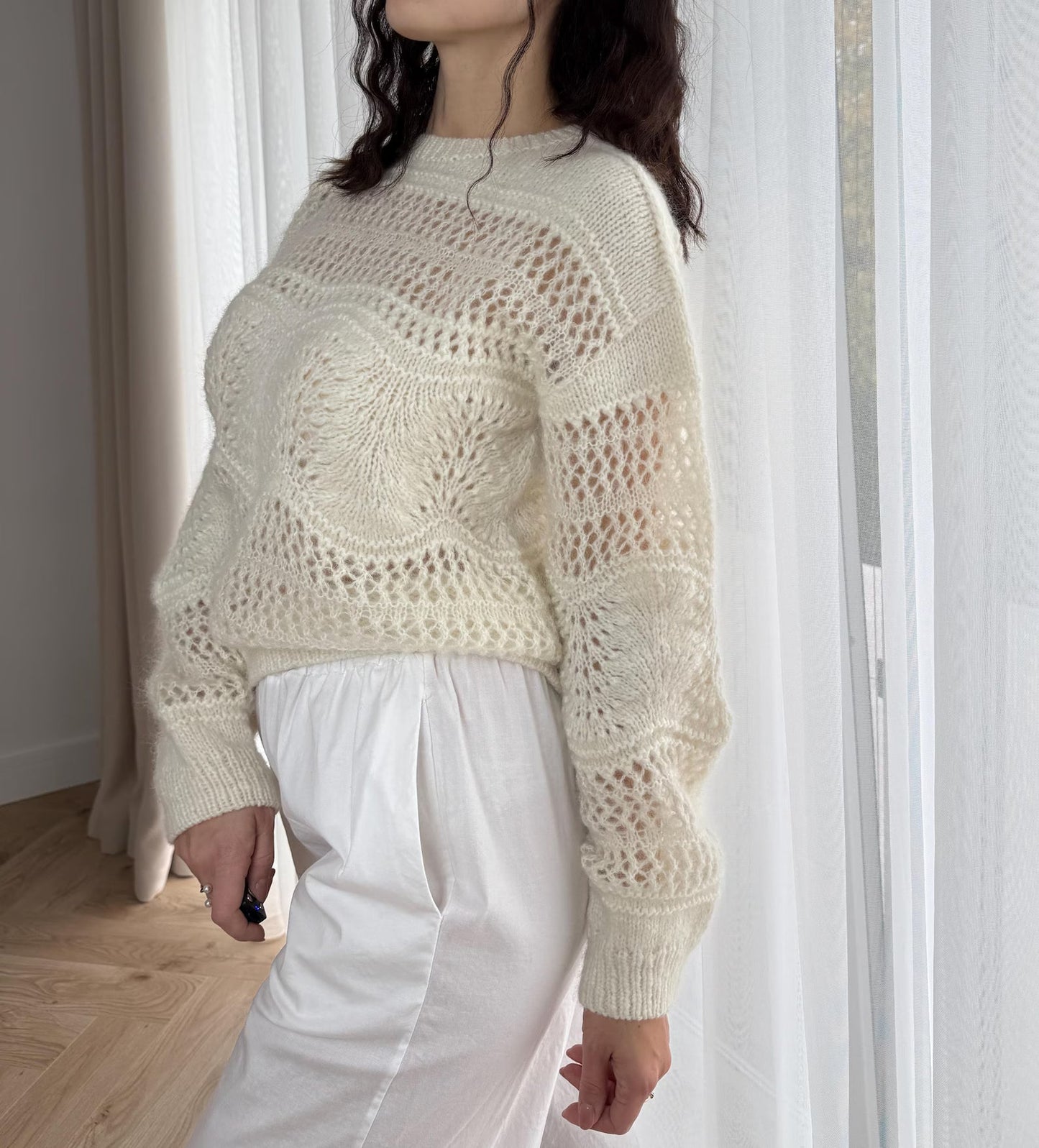 Lace Sweater Knitting Pattern PDF