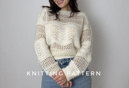 Lace Sweater Knitting Pattern PDF
