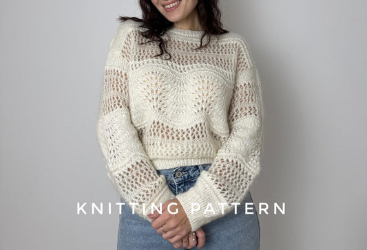 Lace Sweater Knitting Pattern PDF