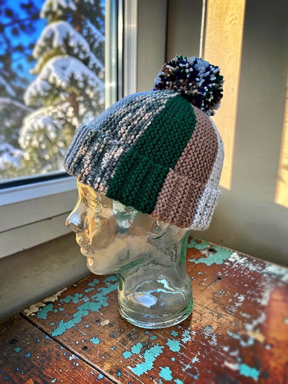 🧶 Scrap Yarn Bobble Beanie Knitting Pattern PDF