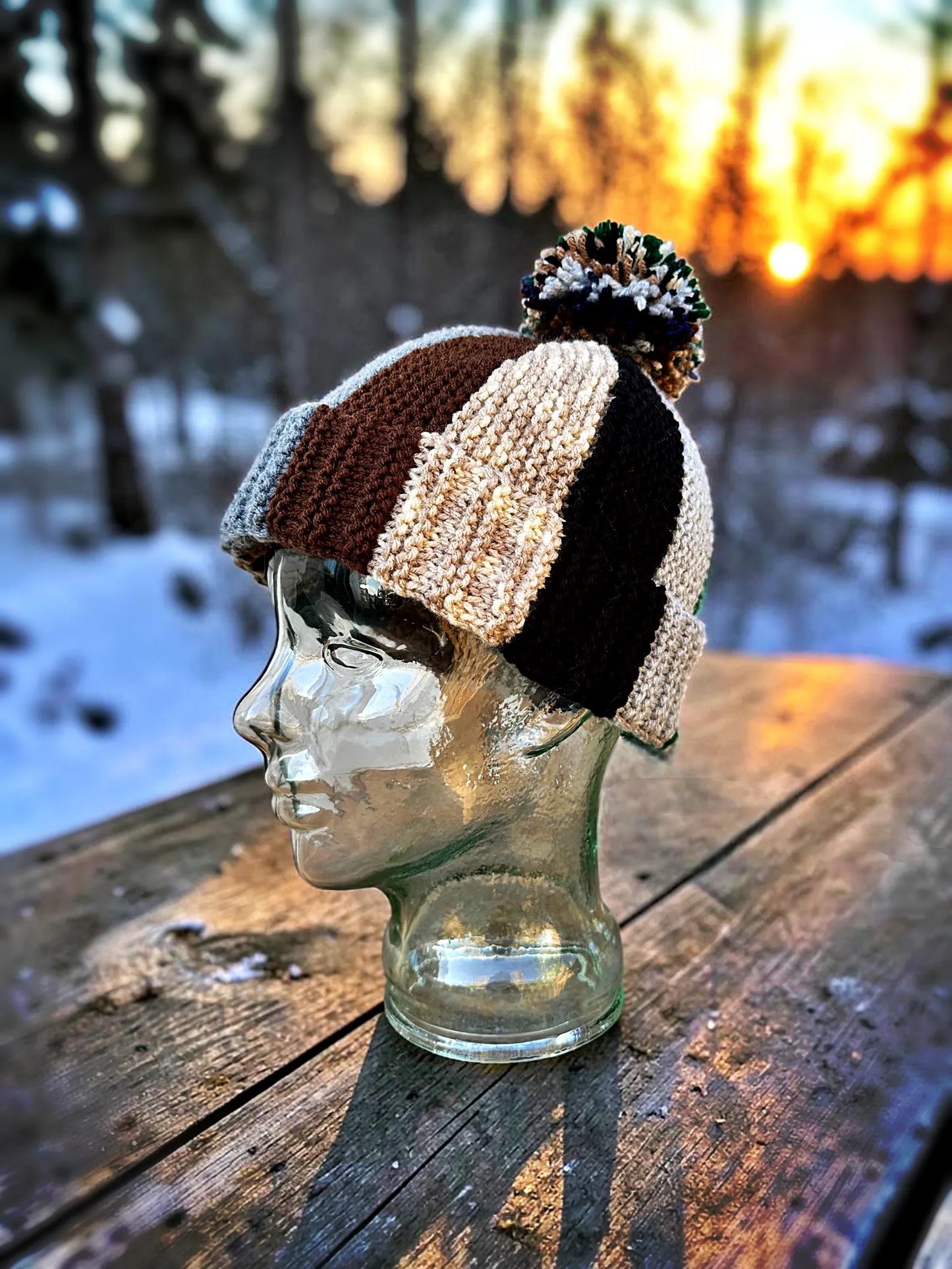 🧶 Scrap Yarn Bobble Beanie Knitting Pattern PDF
